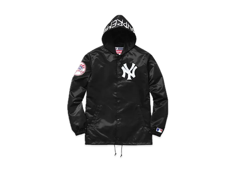 Supreme '47 Brand New York Yankees Satin Hooded Coaches Jkt "Black"
