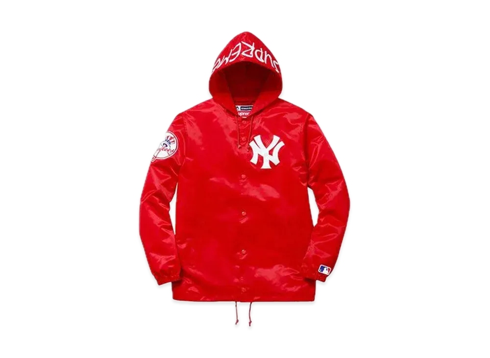 Supreme '47 Brand New York Yankees Satin Hooded Coaches Jkt "Red"