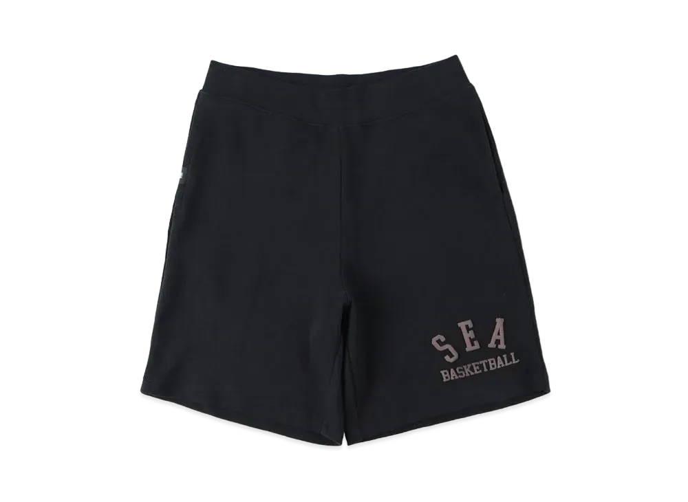 WIND AND SEA SEA (A-HOOPS) WARM UP SWEAT SHORTS "Black Black"