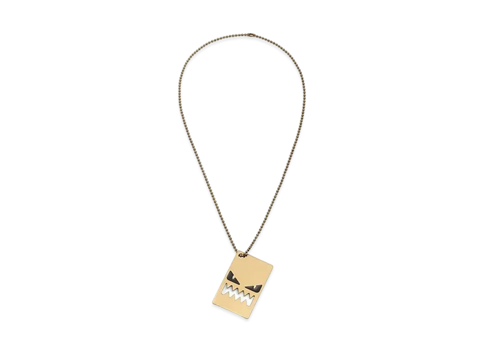 FENDI Bag Bugs Eye Necklace "Gold"