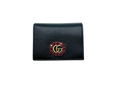 GUCCI GG Marmont Crystal Compact Wallet "Black"