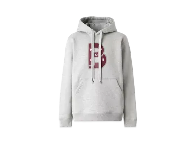 Burberry Letter Graphic Print Cotton Hoodie "Pale Grey Melange"