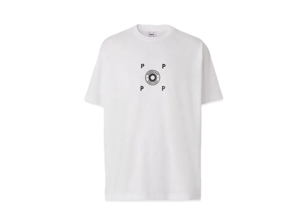 バーバリー x ポップトレーディングカンパニー ロゴグラフィック コットンTシャツ "ホワイト" 80590991