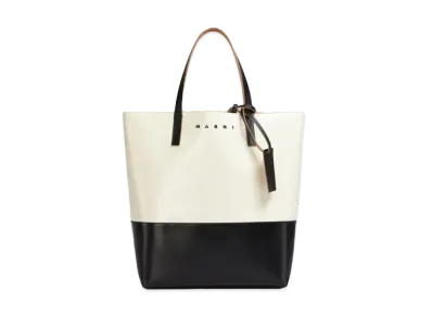 Marni Tribeca Shopping Bag "Silk White/Black"