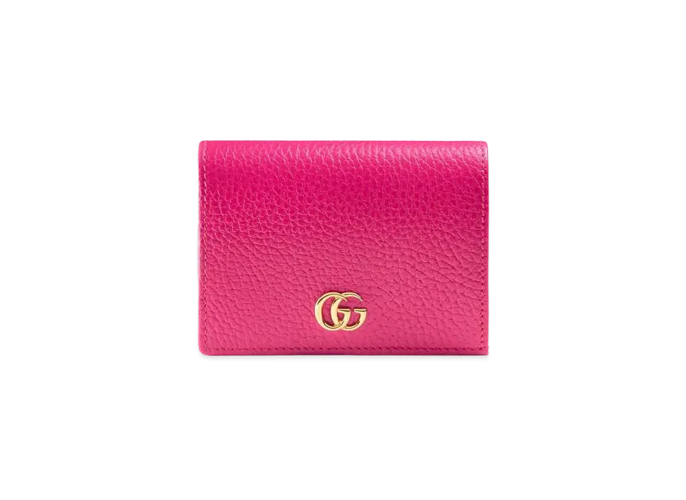 GUCCI GG Marmont Leather Card Case Wallet "Pink"