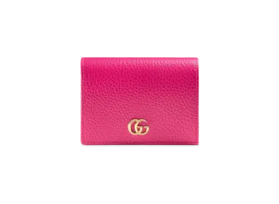 GUCCI GG Marmont Leather Card Case Wallet "Pink"