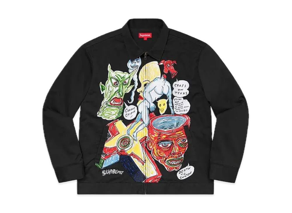 Supreme Daniel Johnston Embroidered Work Jacket "Black"