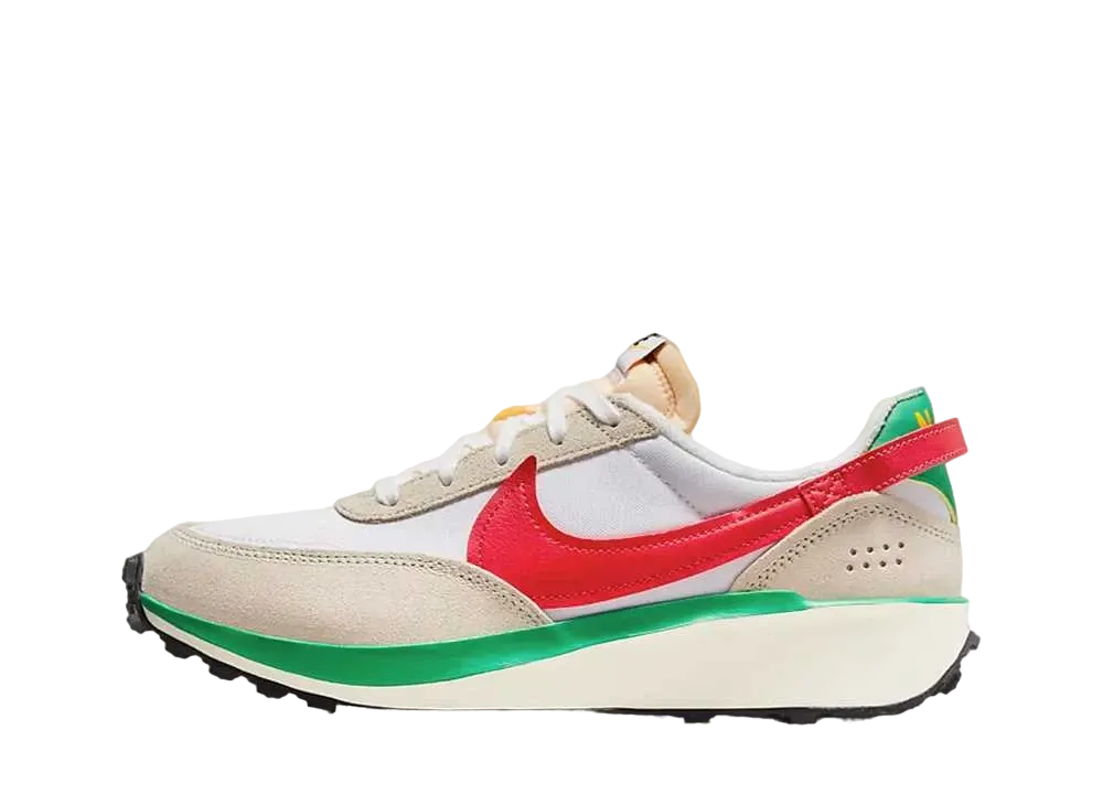 ナイキ ウィメンズ ワッフル デビュー "ホワイト/ライトオールウッドブラウン/スタジアムグリーン/ライトクリムゾン"