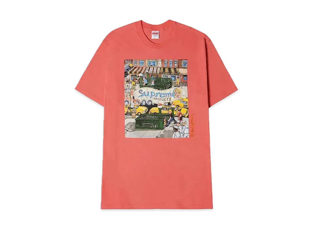 シュプリーム マンハッタン Tシャツ "ブライト コーラル"