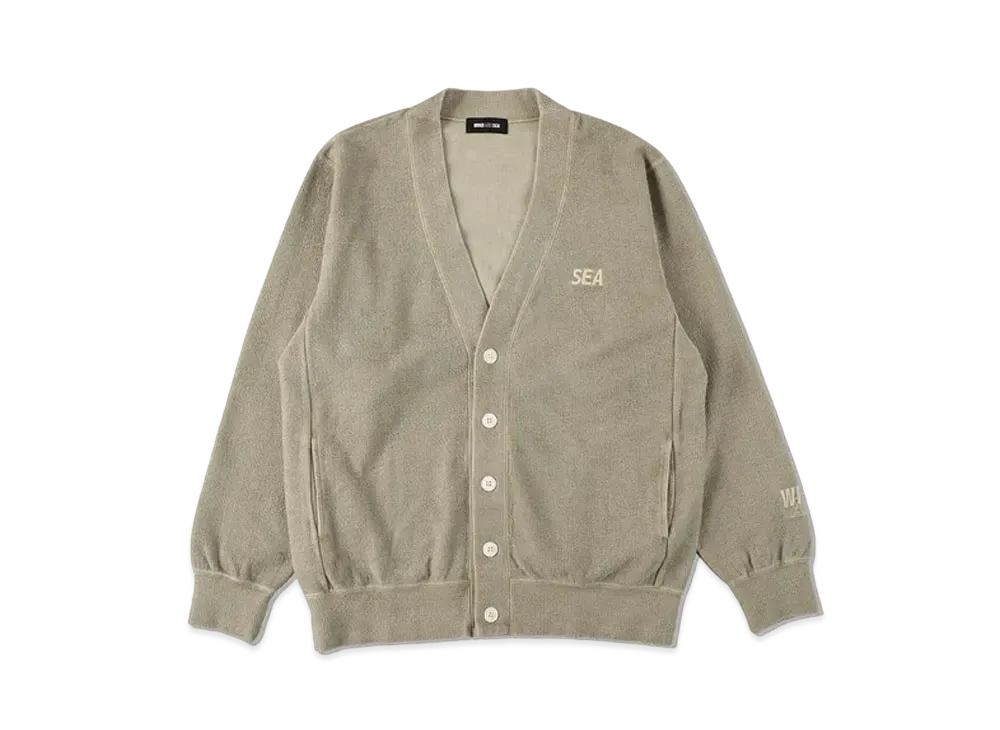 WIND AND SEA SEA (pigment-dye) Pile Cardigan "Charcoal"