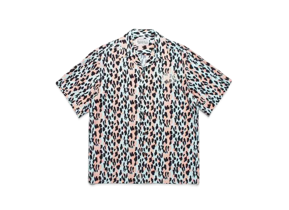 WACKO MARIA MR.BROTHERS CUT CLUB / LEOPARD OPEN COLLAR SHIRT "Orange"