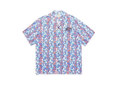 WACKO MARIA MR.BROTHERS CUT CLUB / LEOPARD OPEN COLLAR SHIRT "Blue"