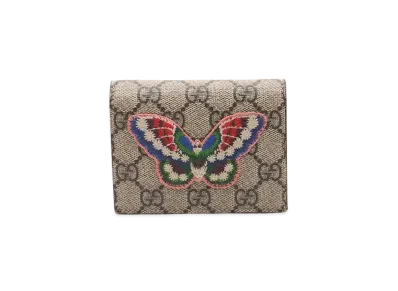 GUCCI GG Supreme Butterfly Compact Wallet Japan Limited "Beige"