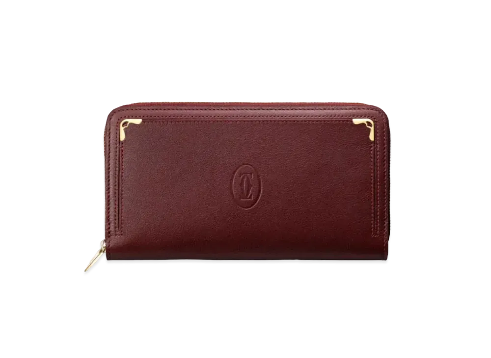 Cartier Must De Cartier Zipped International Wallet "Burgundy"