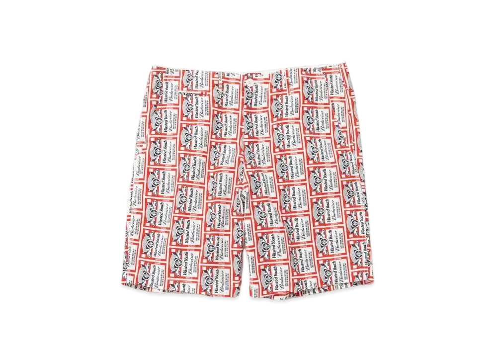 Wasted Youth x Budweiser WYxBW PATTERN PRINT SHORTS "White" / VERDY