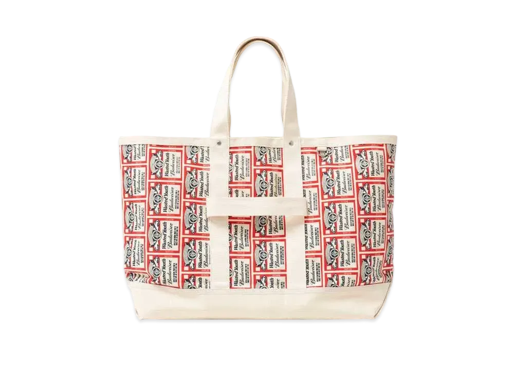 Wasted Youth x Budweiser WYxBW PATTERN PRINT TOTE BAG "White" / VERDY