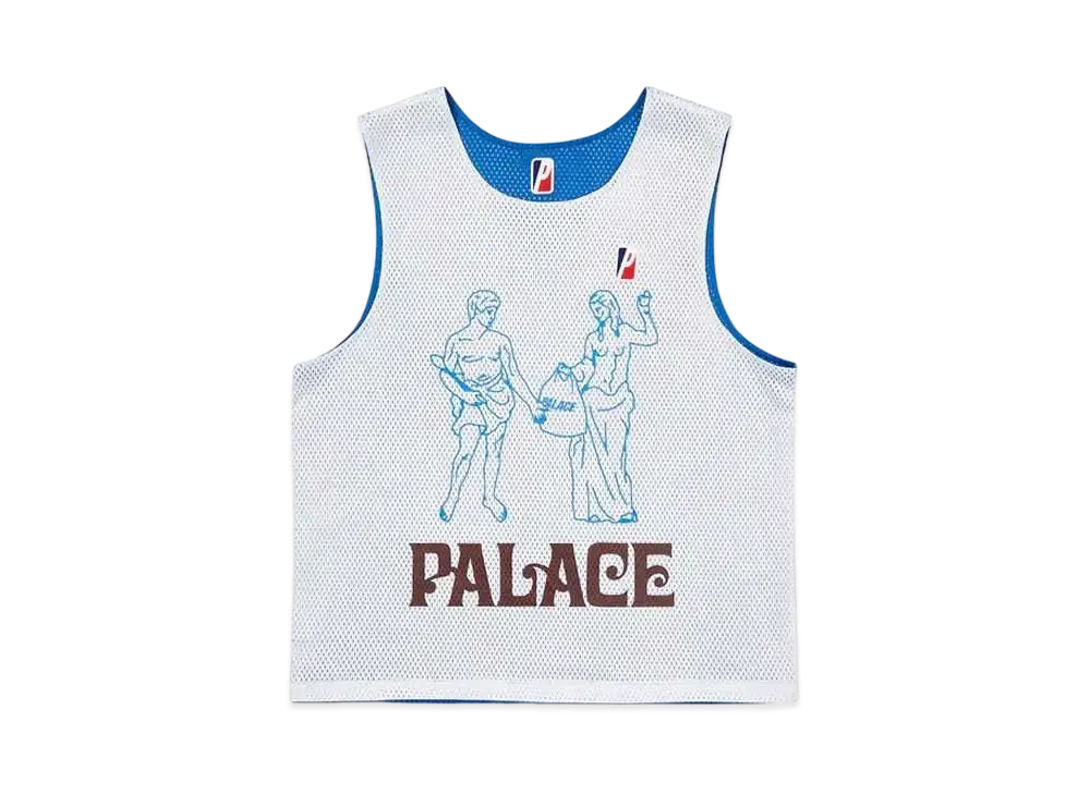 PALACE MESH PRACTICE VEST "White / Blue"