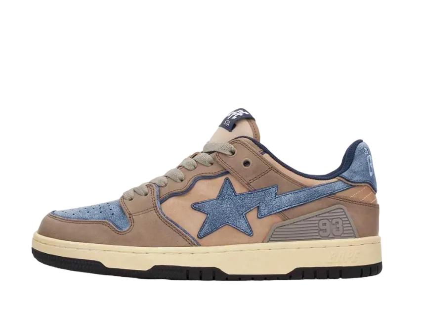 ア ベイジング エイプ スケートスタ #3 "ベージュ/インディゴ/ブラック"