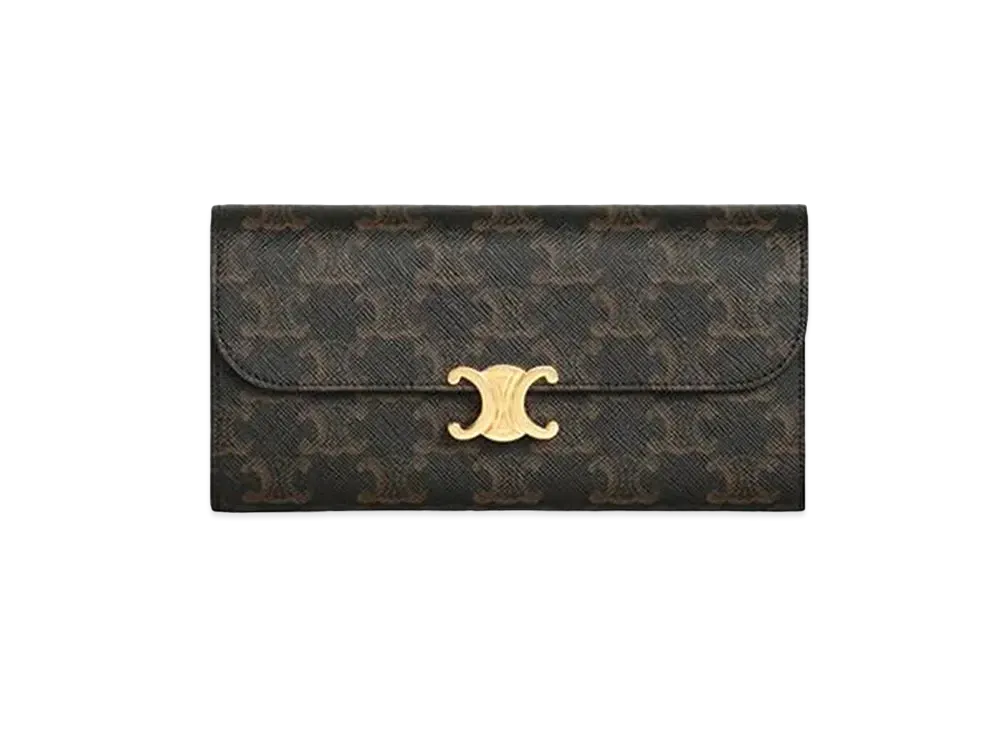 CELINE Large Flap Wallet Triomphe "Tan"