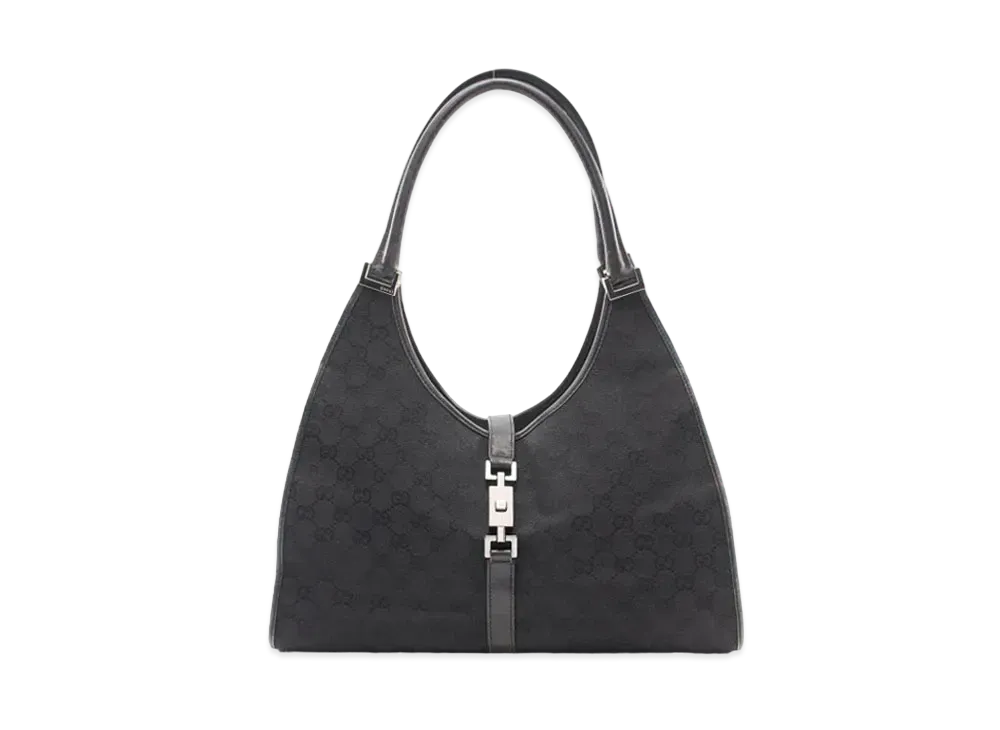 GUCCI Jackie GG Canvas Shoulder Bag "Black"