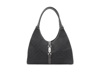 GUCCI Jackie GG Canvas Shoulder Bag "Black"