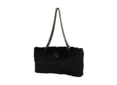 CHANEL Lapin Real Fur Chain Tote Bag ”Black”