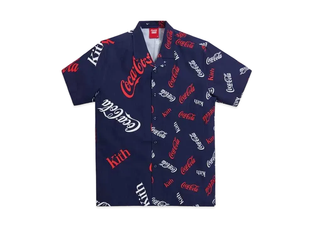 Kith x Coca-Cola Printed Camp Collar Shirt "Navy"
