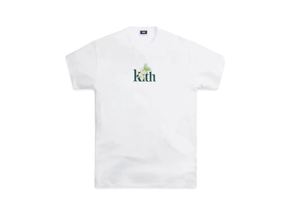 キス グリーン コサージュTシャツ "ホワイト" 