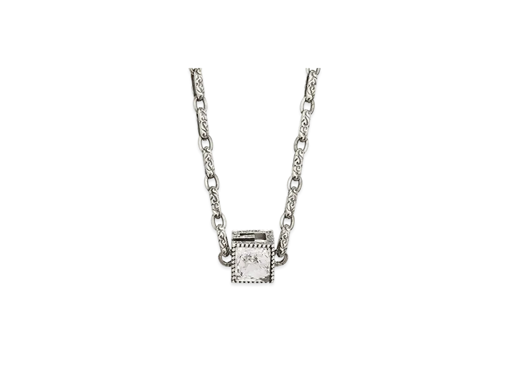 GUCCI Square G Cube Necklace "Silver"