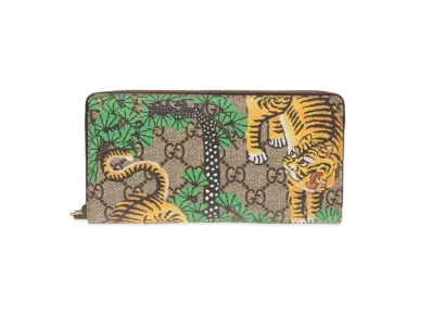 GUCCI GG Supreme Bengal Zip Around Wallet