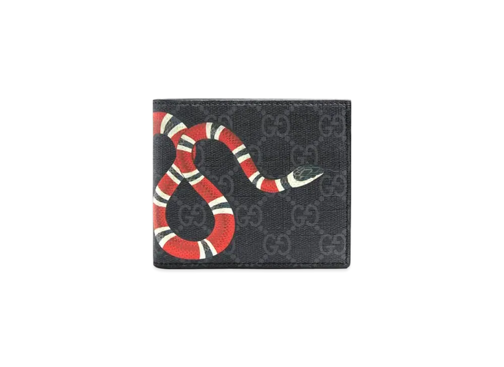 グッチ キングスネーク プリント GGスプリーム ウォレット "ブラック" 451268 K551N 1058