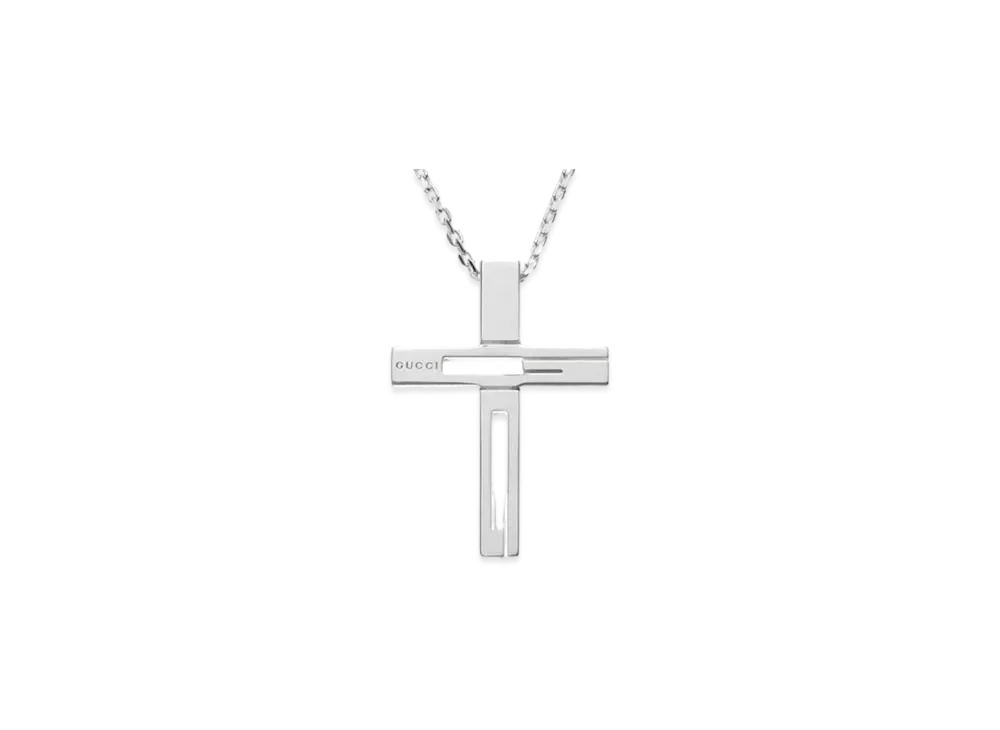 グッチ Gモチーフ クロス ネックレス "シルバー" 228364 J8400 8106