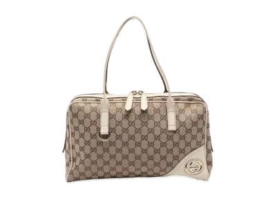 GUCCI New Britt GG Canvas Shoulder Bag "White"