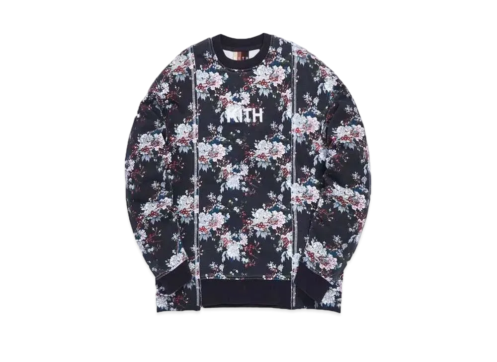Kith Floral Panel Crewneck "Navy Multi"