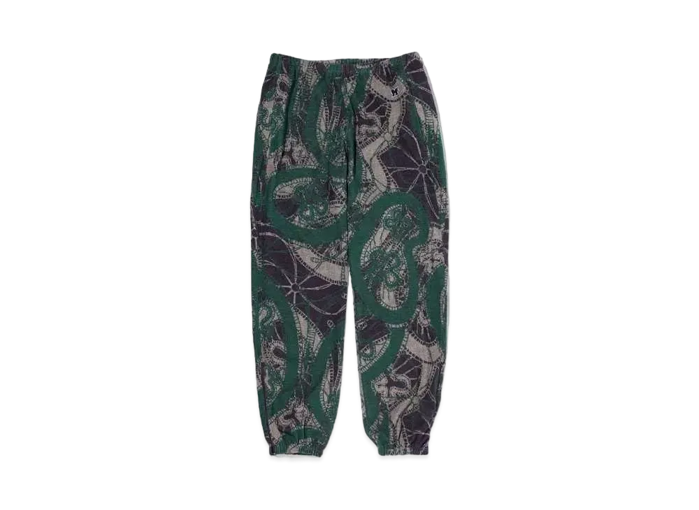 Needles ZIPPED SWEAT PANT - PAPILLON PILE JQ. "Green"