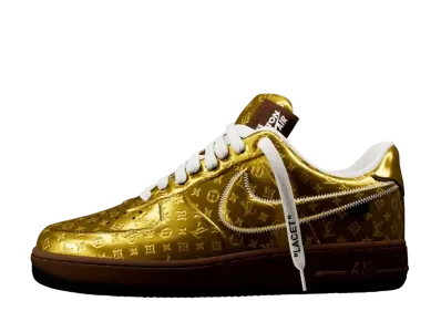 ルイヴィトン × ナイキ エアフォース1 ロー バイ ヴァージル・アブロー "ゴールド"