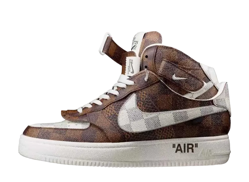 Louis Vuitton × Nike Air Force 1 Mid by Virgil Abloh "Brown/White"