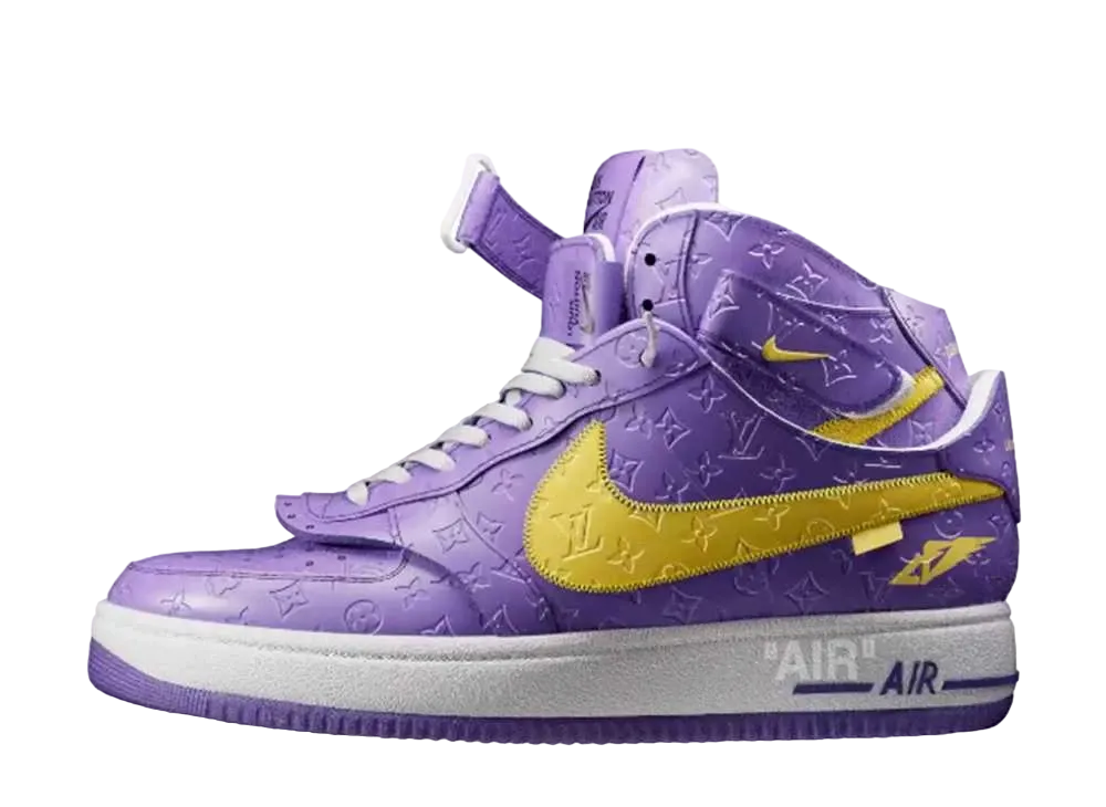 Louis Vuitton × Nike Air Force 1 Mid by Virgil Abloh "Purple/Yellow"