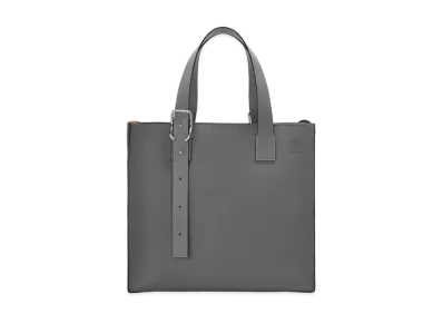 LOEWE Buckle Zip Tote In Soft Grained Calfskin "Anthracite"