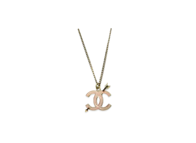 CHANEL Coco Mark Arrow Necklace "Pink/Gold"