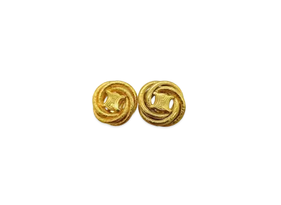 CELINE Triomphe Earrings "Gold"