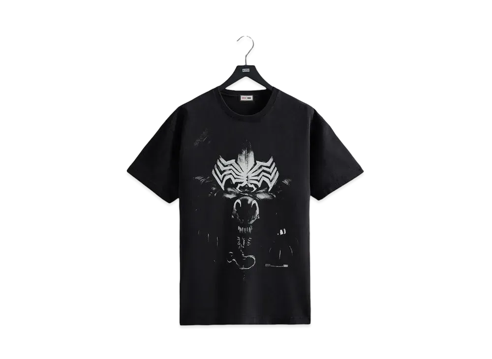 マーベル x キス スパイダー-マン ヴェノム ビンテージ ティー "ブラック"