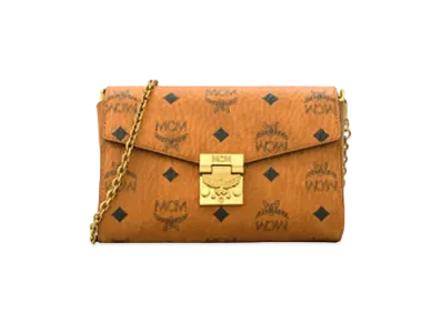 MCM Tracy Flap Crossbody in Visetos "Cognac"