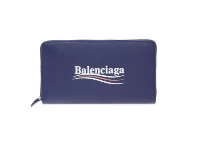 BALENCIAGA Political Campaign Zip Around Wallet "Blue"