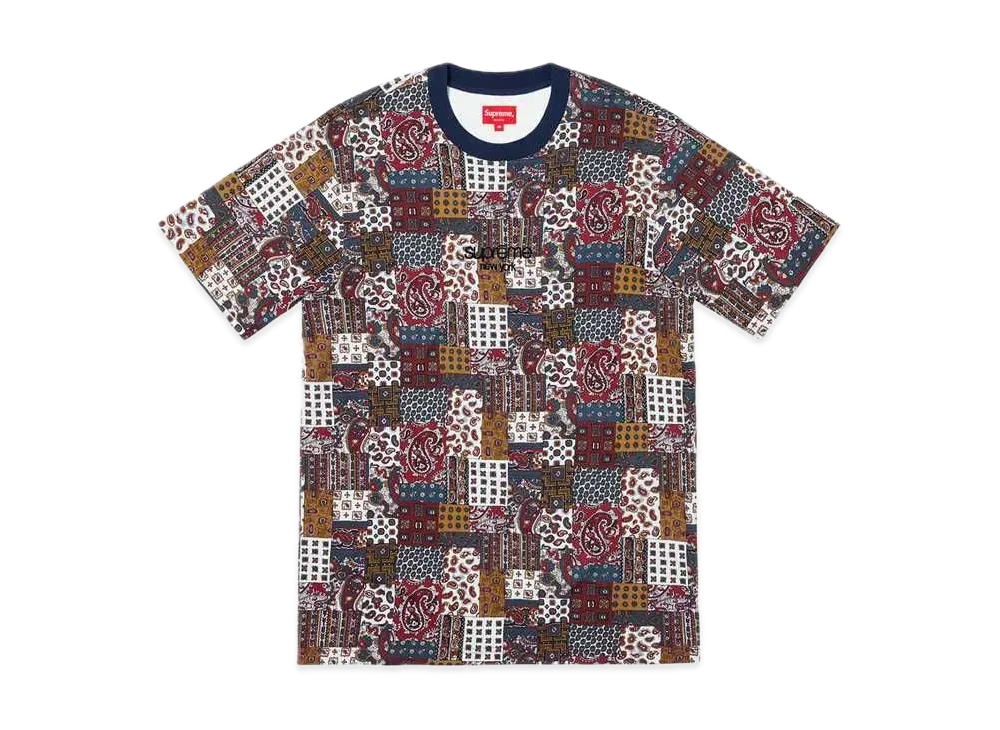 Supreme Patchwork Paisley S/S Top "Dark Red"