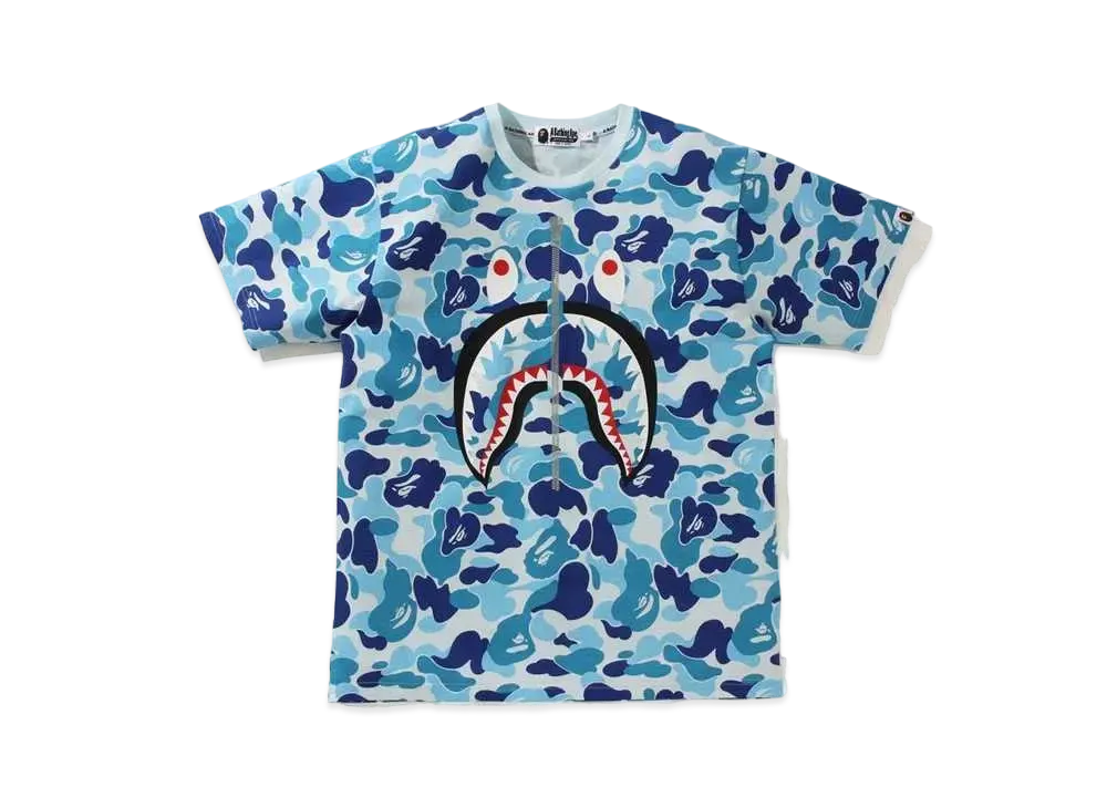 アベイシングエイプ ビッグ ABC カモ シャーク Tシャツ "ブルー"