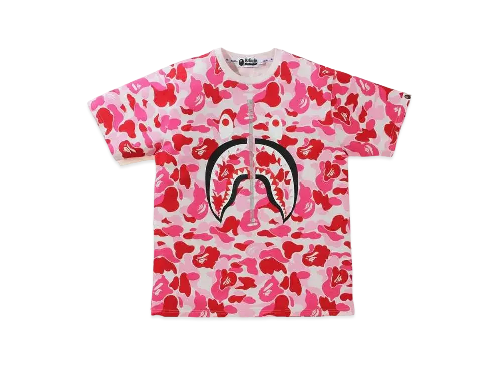 アベイシングエイプ ビッグ ABC カモ シャーク Tシャツ "ピンク"