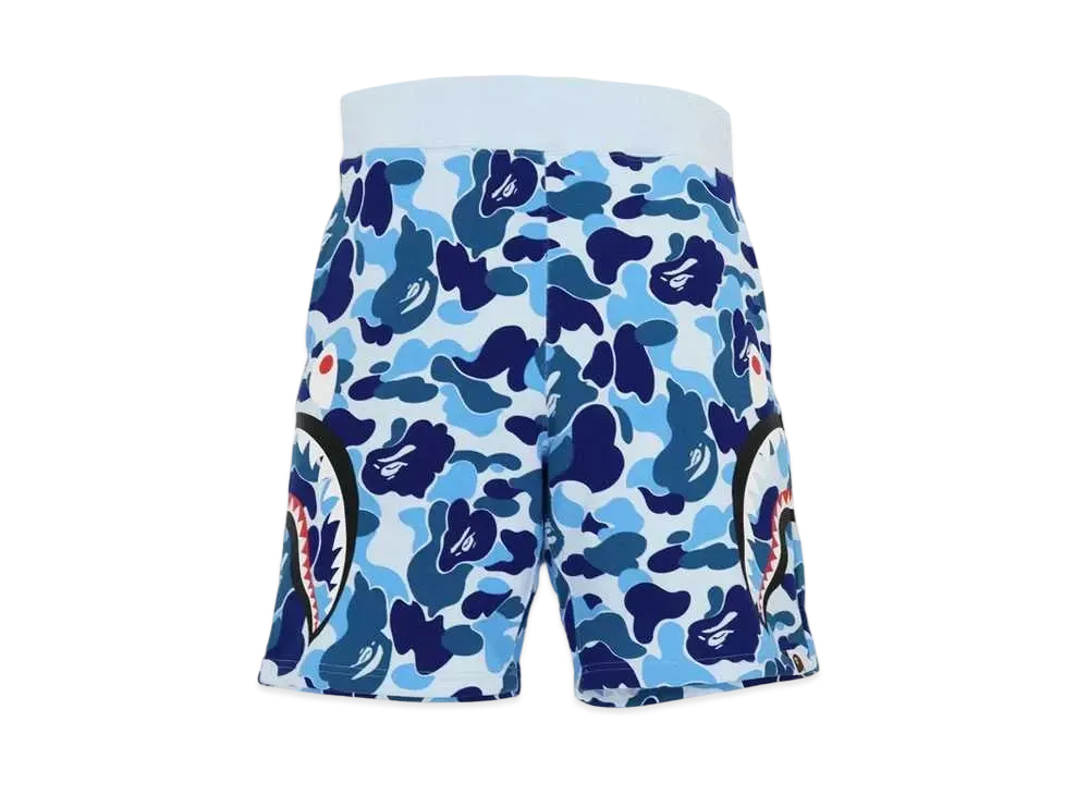 A BATHING APE Big ABC Camo Side Shark Sweat Shorts "Blue"