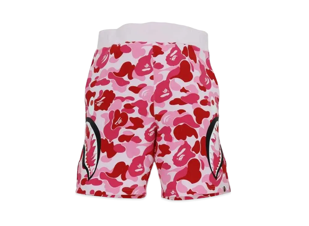 A BATHING APE Big ABC Camo Side Shark Sweat Shorts "Pink"