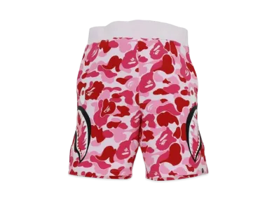 A BATHING APE Big ABC Camo Side Shark Sweat Shorts "Pink"